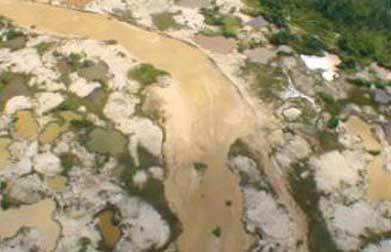 Gold mines along river